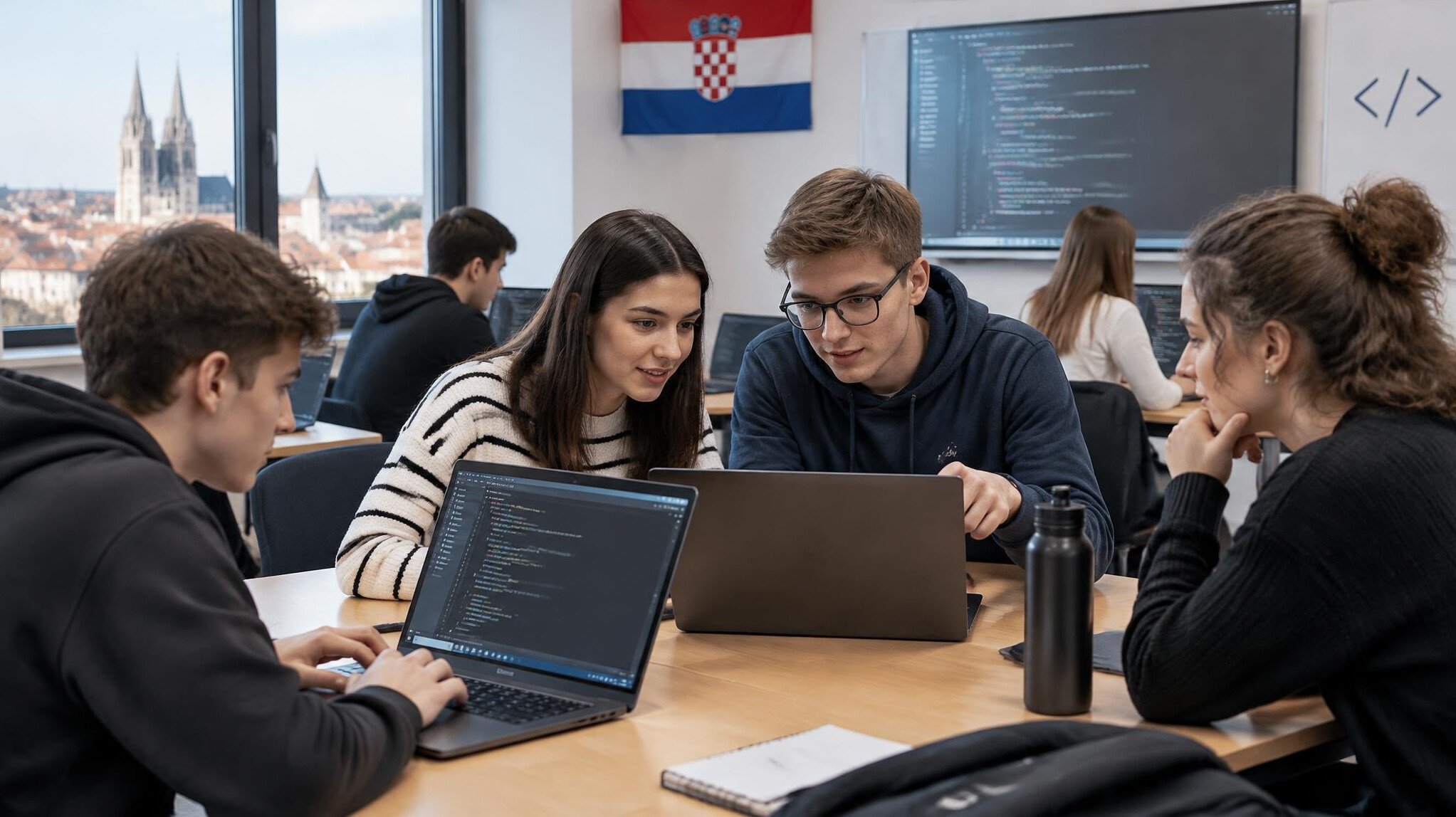 croatian students in coding class